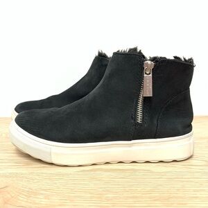 J/SLIDES Poppy Waterproof Fur-Lined Suede Booties Sneakers 6 Black‎ Winter Snow